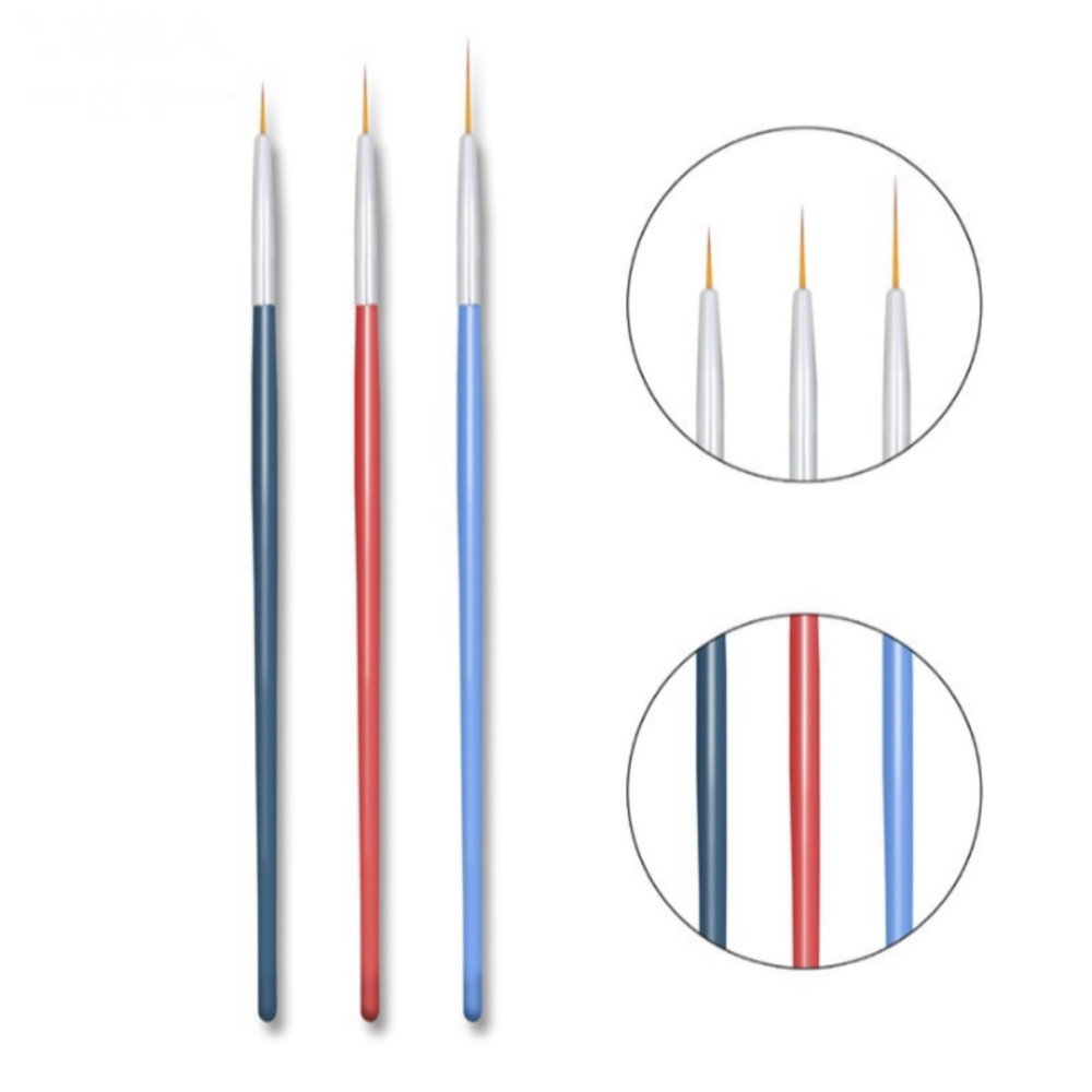 Pincel Linner / Paquete x12 bolsitas con 3 pinceles