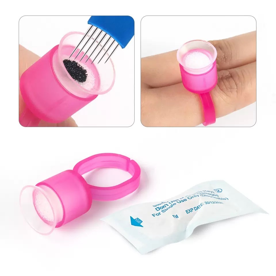 Anillo de tinta desechable para tatuaje /Paquete con 100 pzs