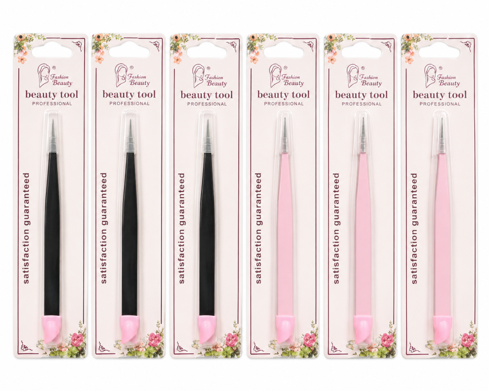 Pinza de Precisión para Uñas – Fácil de Usar, Ideal para Decoración Nail Art /Paquete con 12 piezas