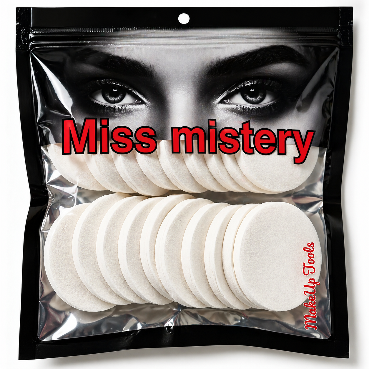 Esponjas de Maquillaje Redondas  /Paquete de 12 bolsitas con 20 piezas