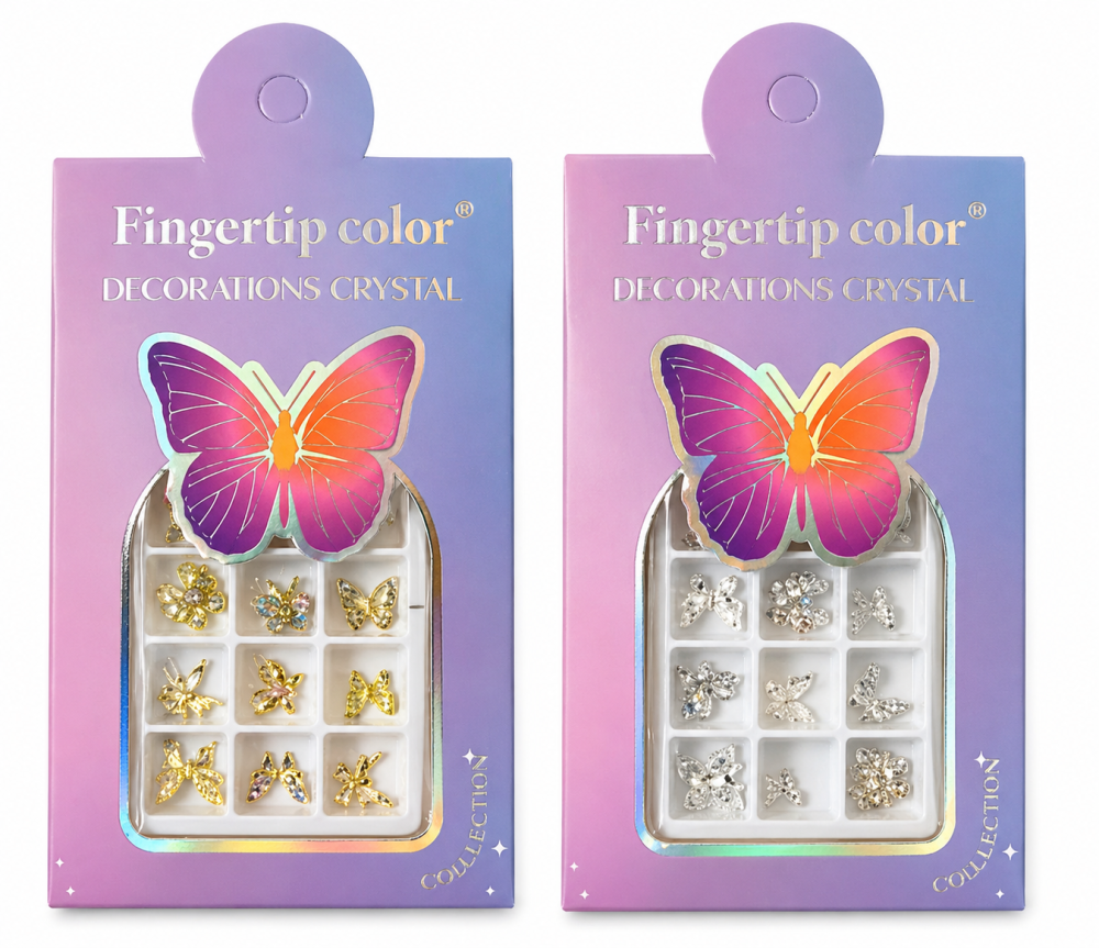 Dije de mariposa con pedrería /Paquete con 12 piezas