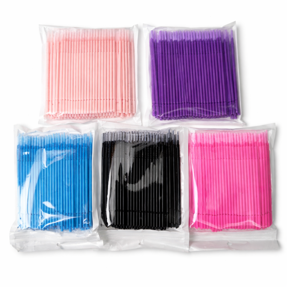 Microbrush para pestañas /Paquete de 12 bolsas con 100 piezas