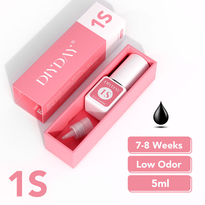 DIYDAY Pegamento para Pestañas en Racimo 1S – Duración de 7–8 Semanas, Bajo Olor, 5 ml