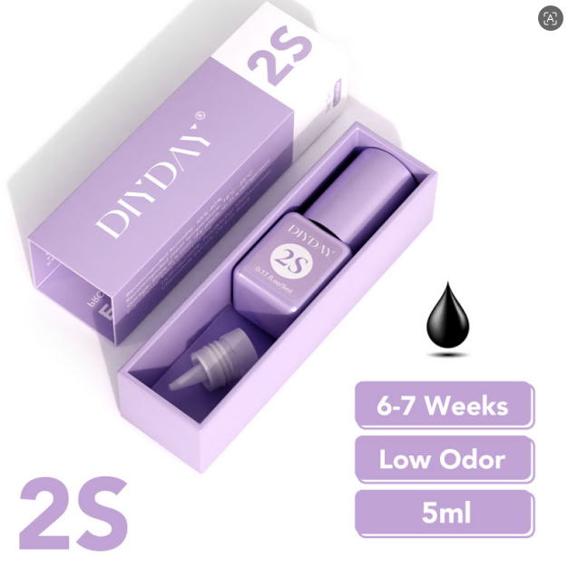 DIYDAY Pegamento para Pestañas en Racimo 2S – Duración de 6–7 Semanas, Bajo Olor, 5 ml