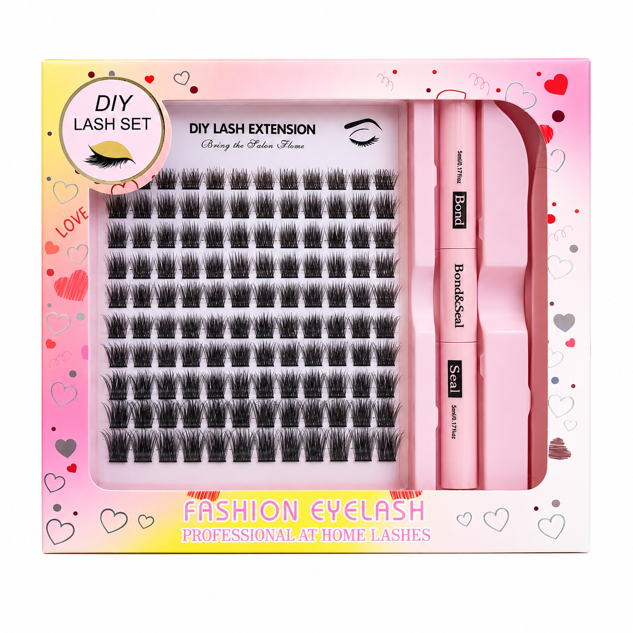 Kit de extensión pestañas/con adhesivo y sellador
