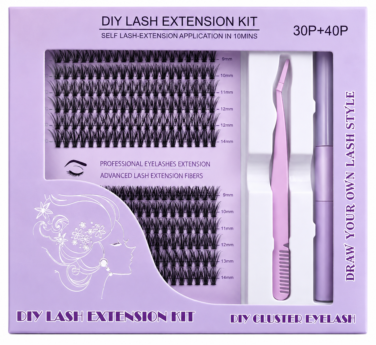 Kit extensión pestañas/ con adhesivo y sellador
