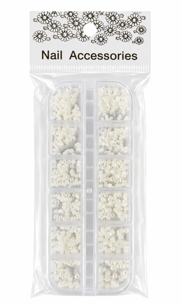 pastillero de medias perlas  surtido /paquete con 12 pzs