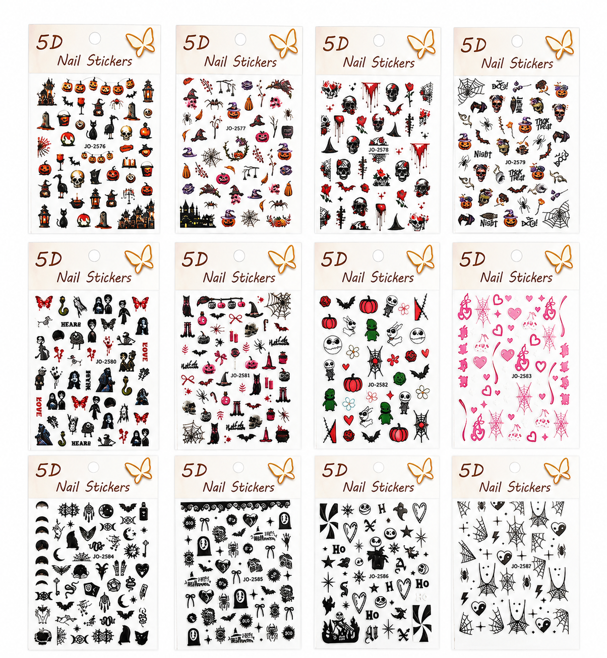 Stickers para Uñas de Halloween /Paquete con 12 piezas