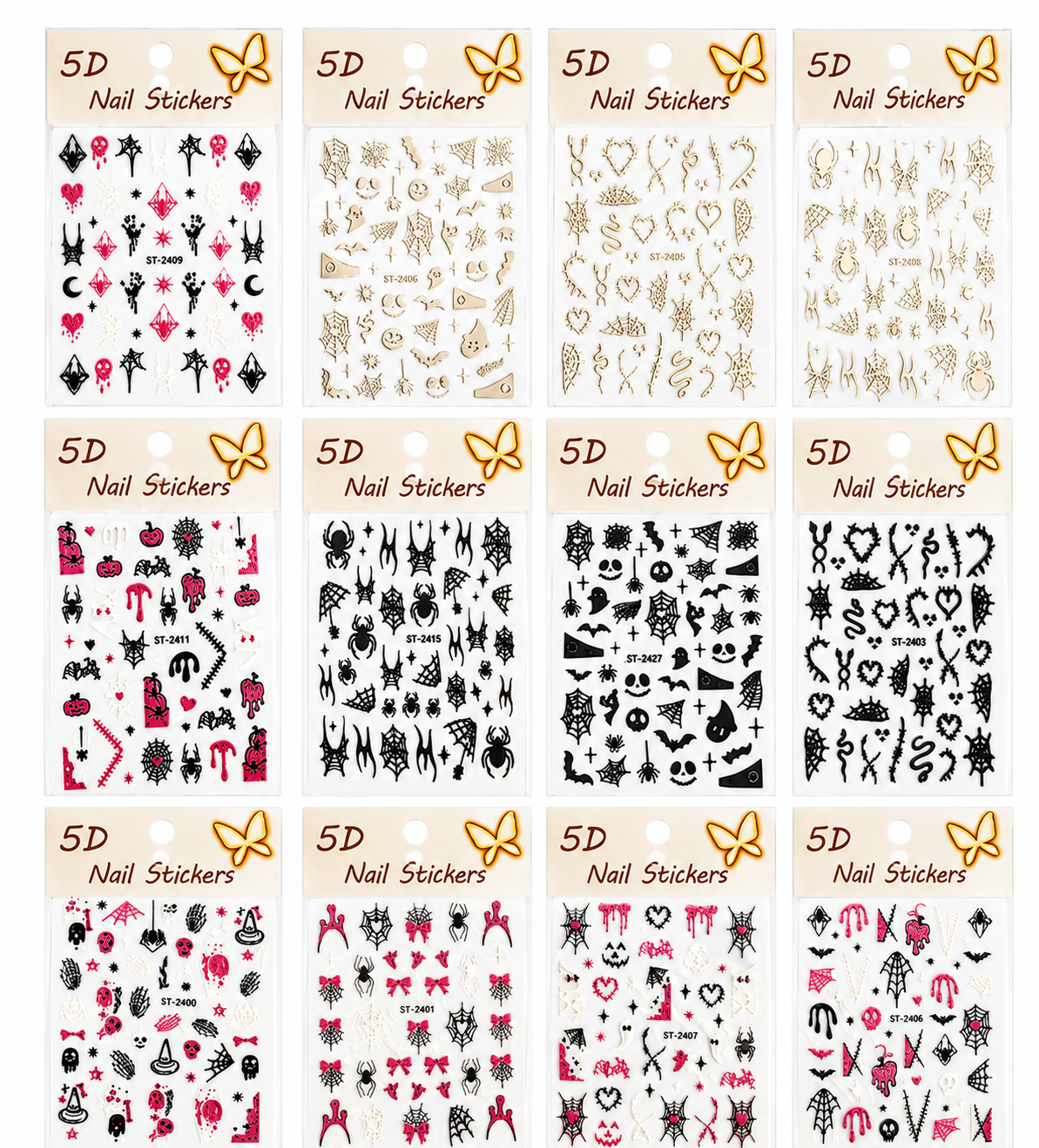 Stickers para Uñas de Halloween /Paquete con 12 piezas