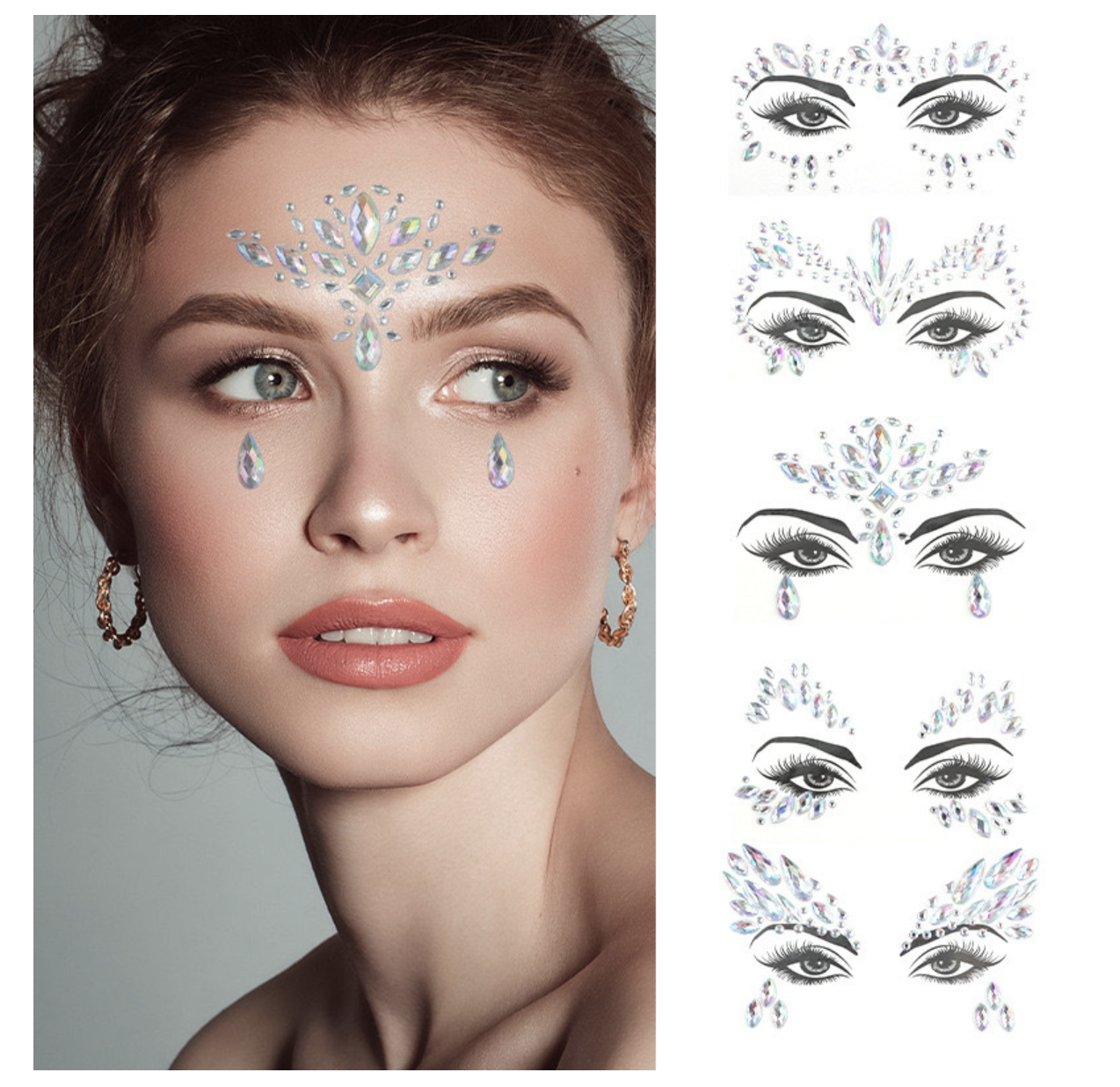 Cristal decorativo para rostro/ paquete con 12 piezas