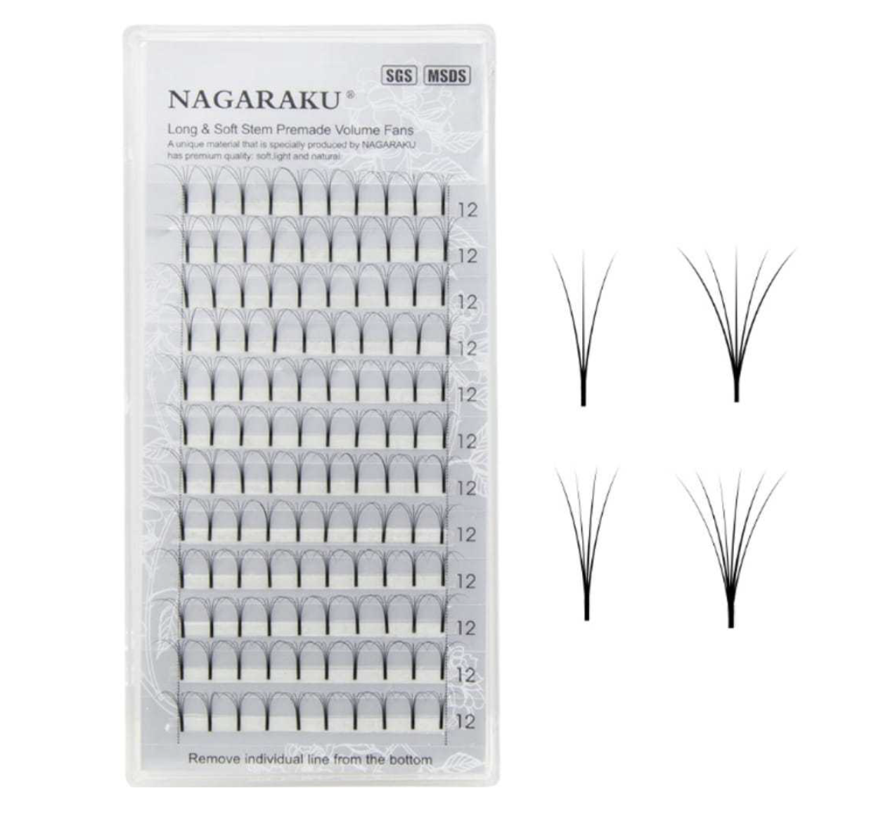 NAGARAKU Premade Fans – Pestañas de Volumen