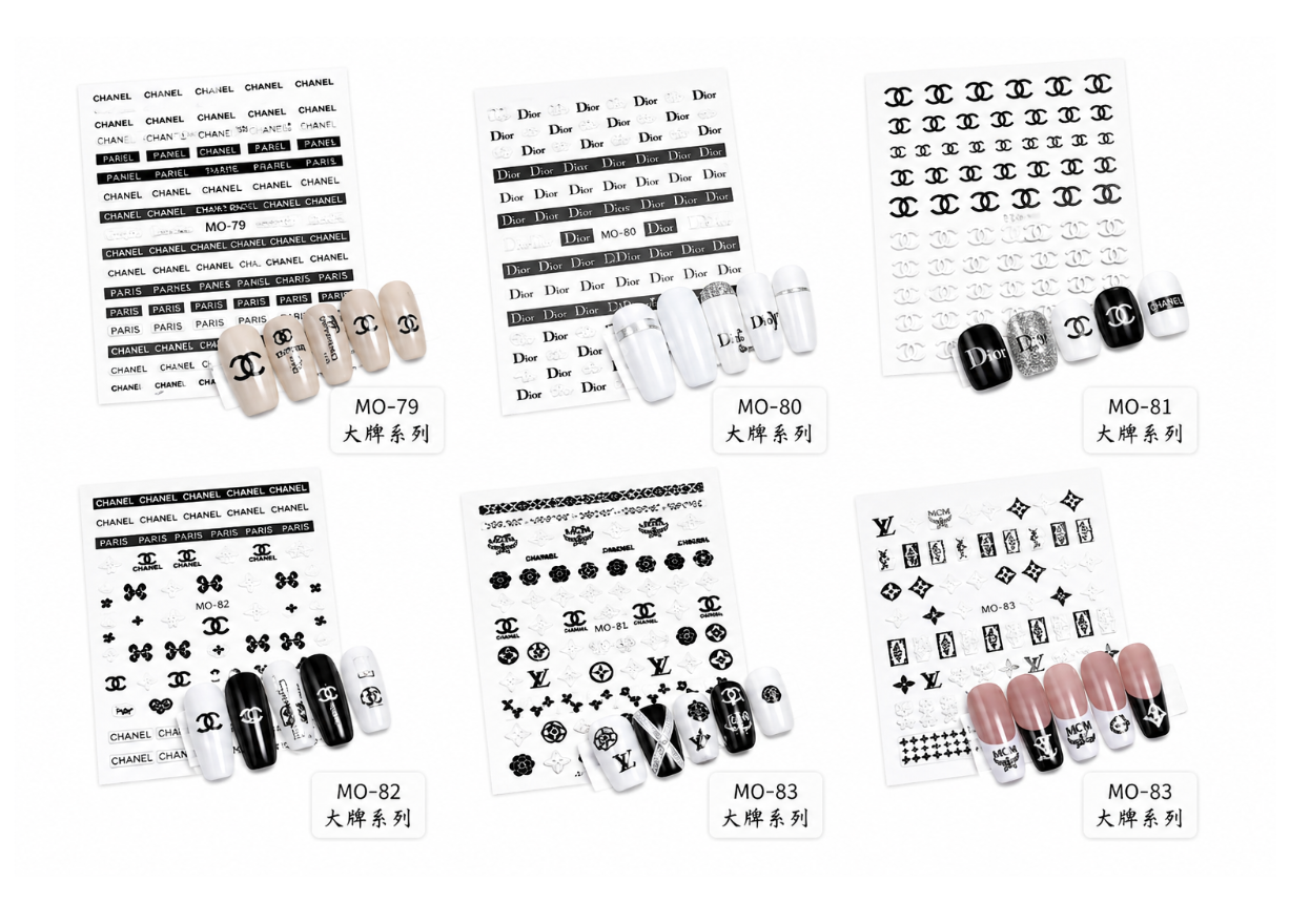 Sticker surtido para la uñas /Paquete con 12 piezas