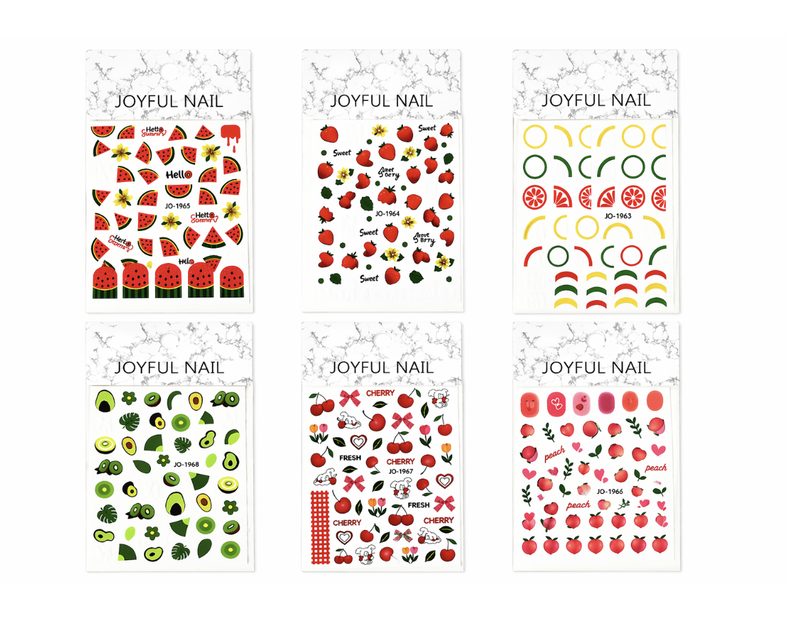 Stickers para Uñas Diseño Frutal /Paquete con 12 piezas