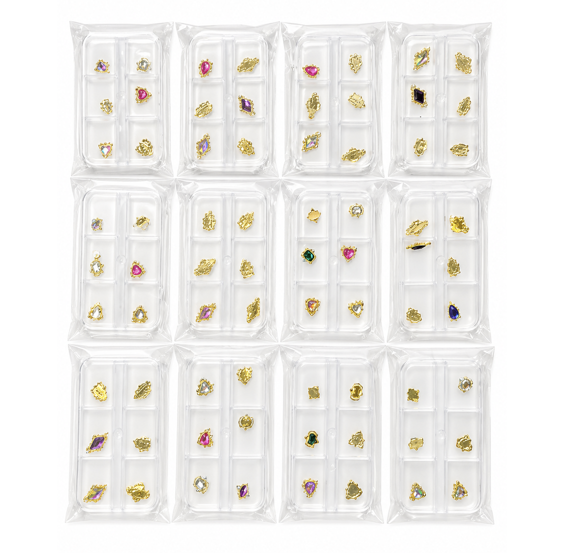 Dije diamante imitación para uñas/ Paquete con 12 piezas