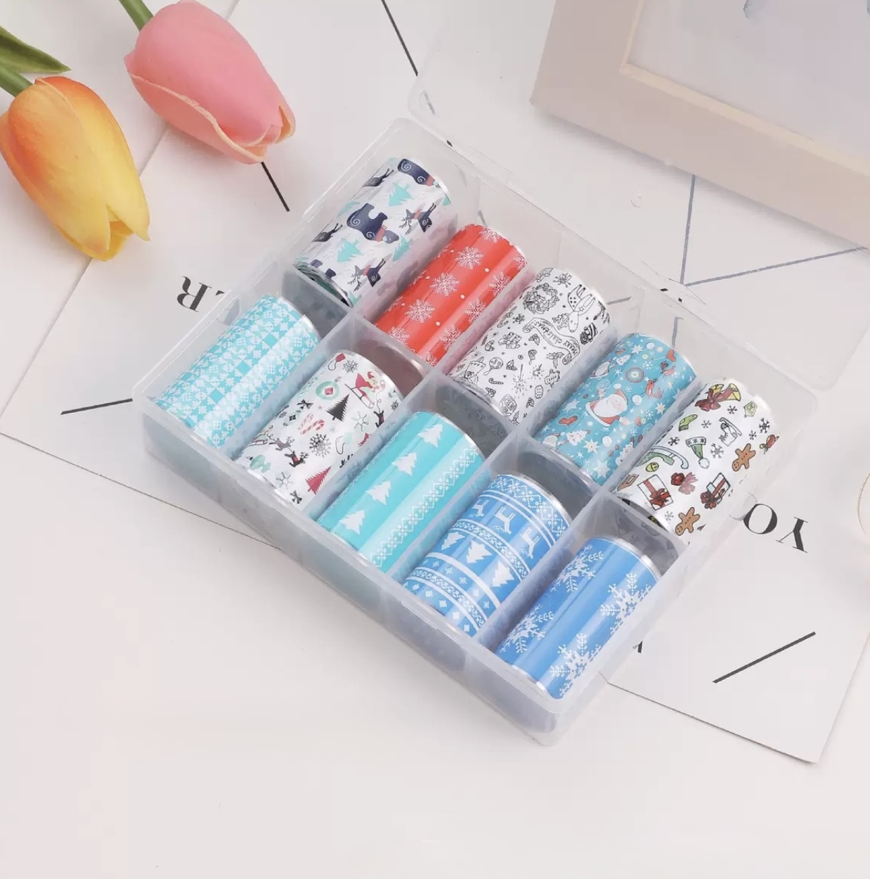 Foil para uñas decorado de navidad (paquete con 10 pz)