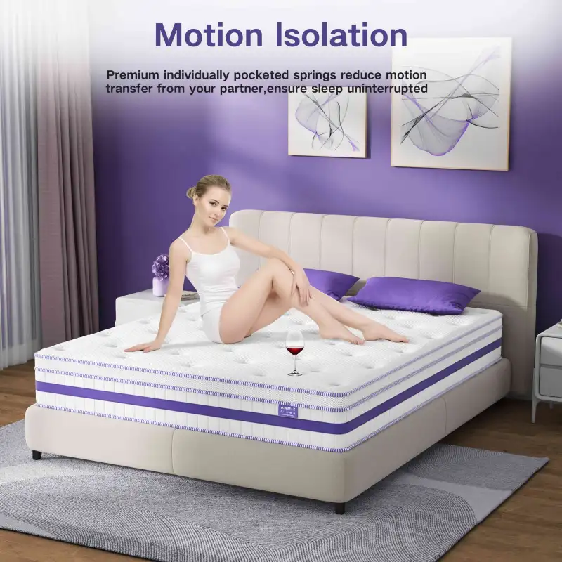ANMIZ cold gel memory foam and spring mixed mattress, box mattress, CertiPUR-US certification, medium hardness, twin mattress