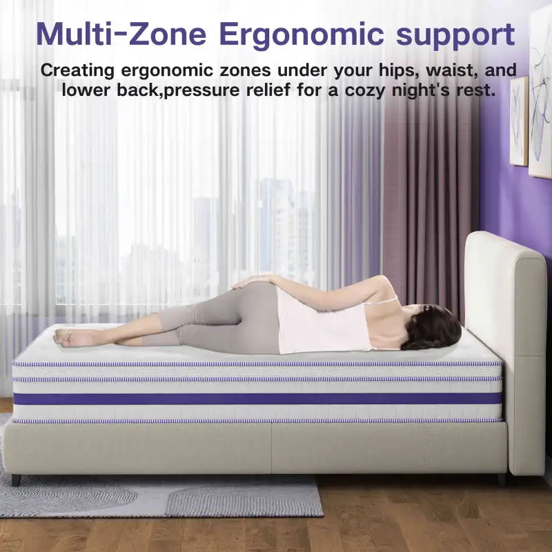 ANMIZ cold gel memory foam and spring mixed mattress, box mattress, CertiPUR-US certification, medium hardness, twin mattress