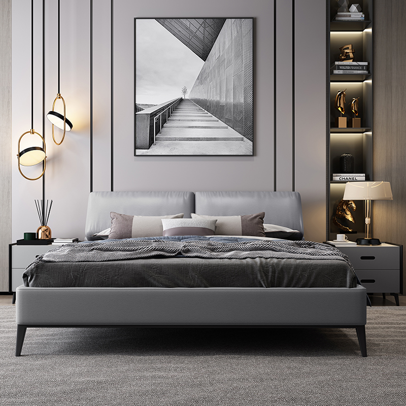 Modern Comfortable Leather Bed