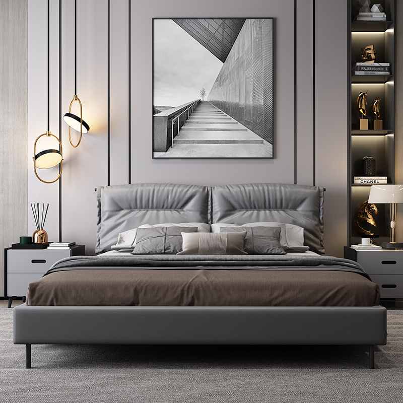 Modern Leather Bed Detail