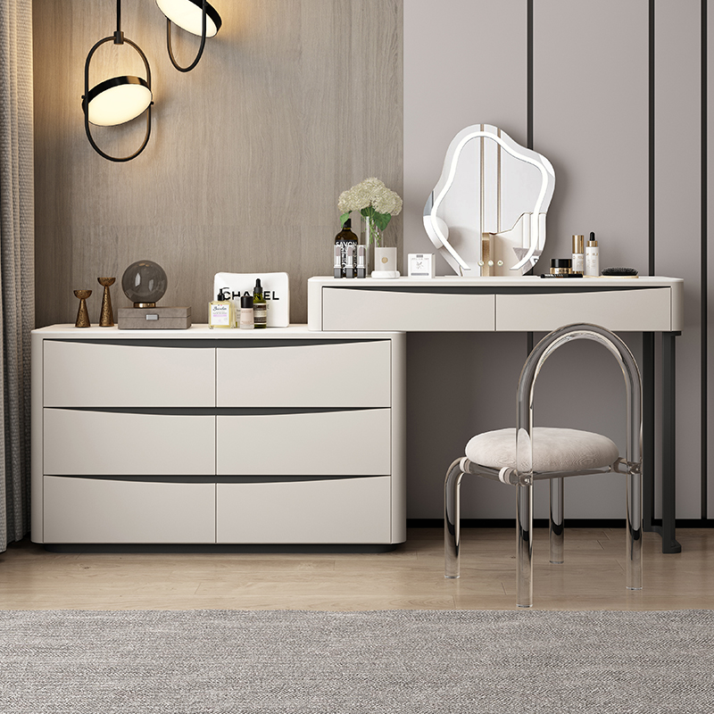 FUKAYI Modern Makeup Vanity with Slate Countertop