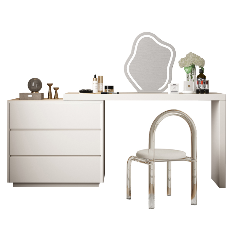 Elegant dresser table with gold-plated stainless steel hardware