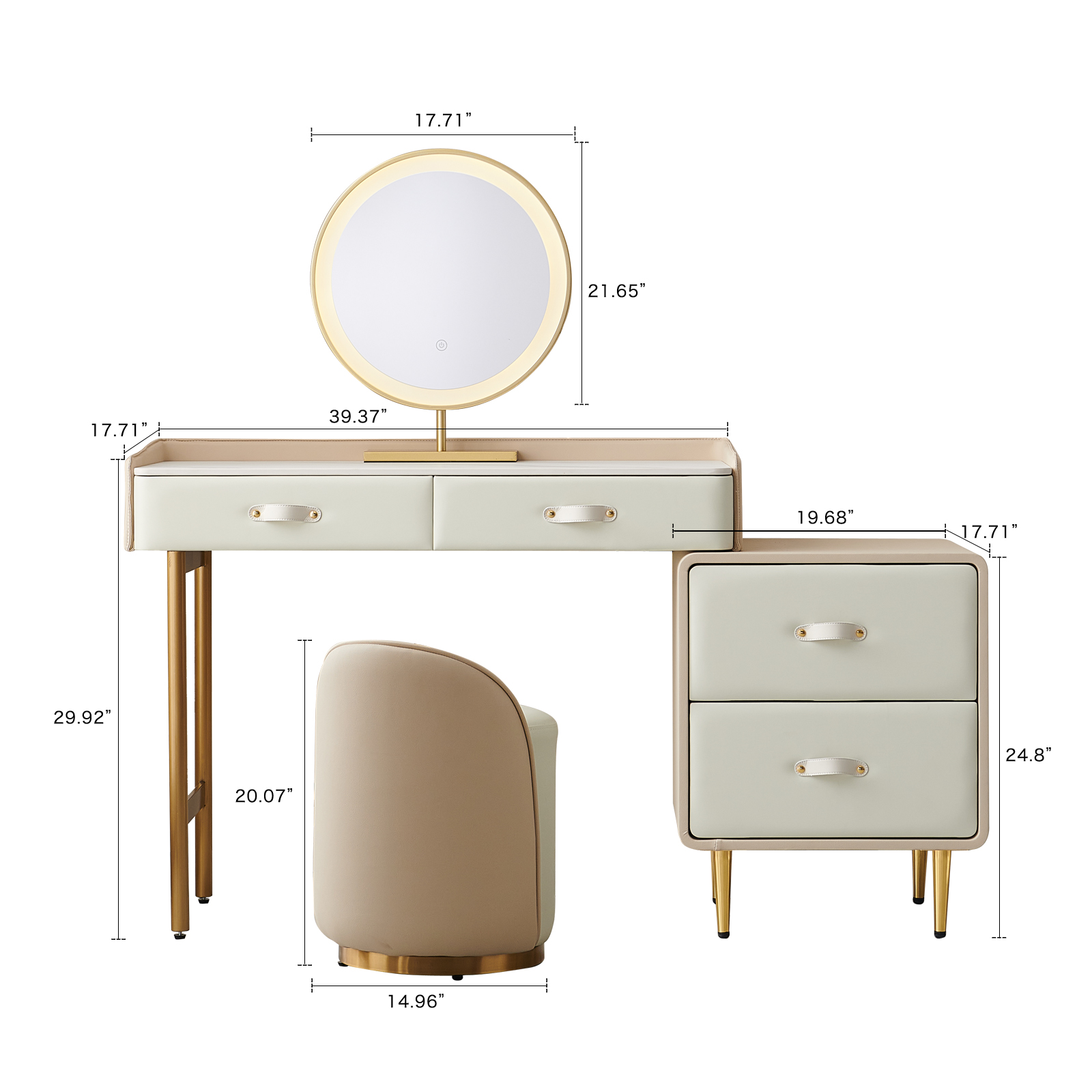 Stylish makeup table with a sleek design