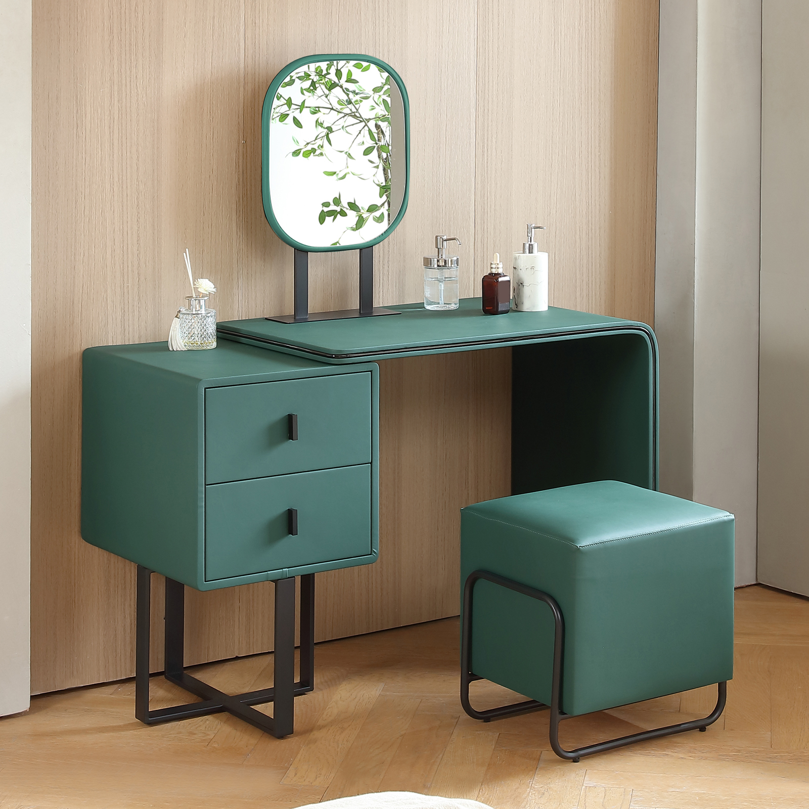 FUKAYI Vanity Makeup Table Set