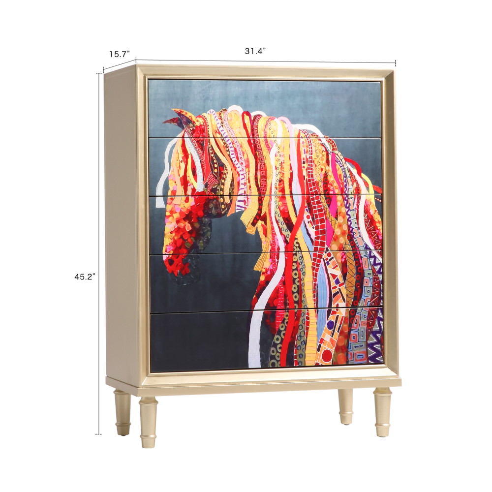 FUKAYI Tall Chest of Drawers Dresser for Bedroom with 5 Drawers Storage Tower Organizer Units for Living Room, Hallway, Entryway, Closets, Champagne