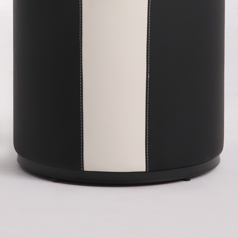 FUKAYI Faux Leather Vanity Stool for Makeup Room Makeup Stool Chair Round Ottoman Foot Rest Stool for Living Room Silla para Vanity de Maquillaje, White