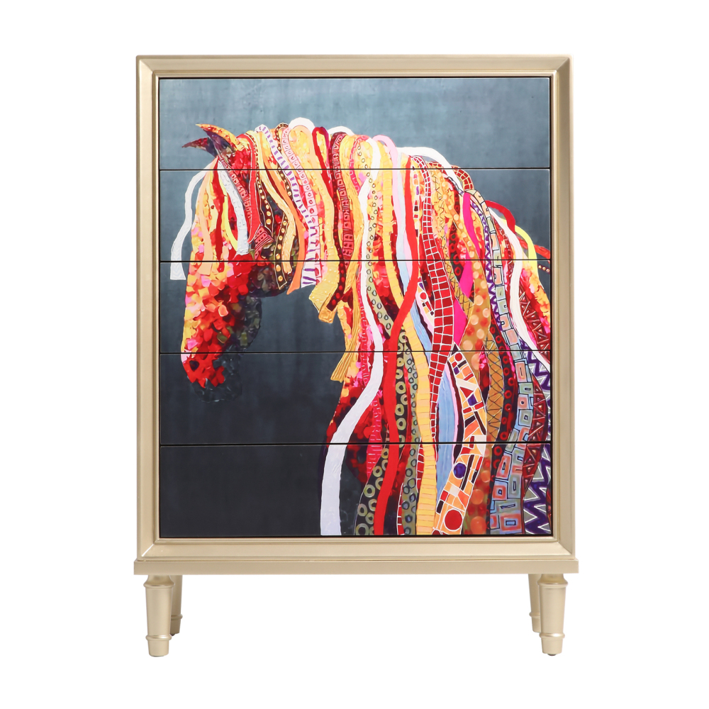 FUKAYI Tall Chest of Drawers Dresser for Bedroom with 5 Drawers Storage Tower Organizer Units for Living Room, Hallway, Entryway, Closets, Champagne