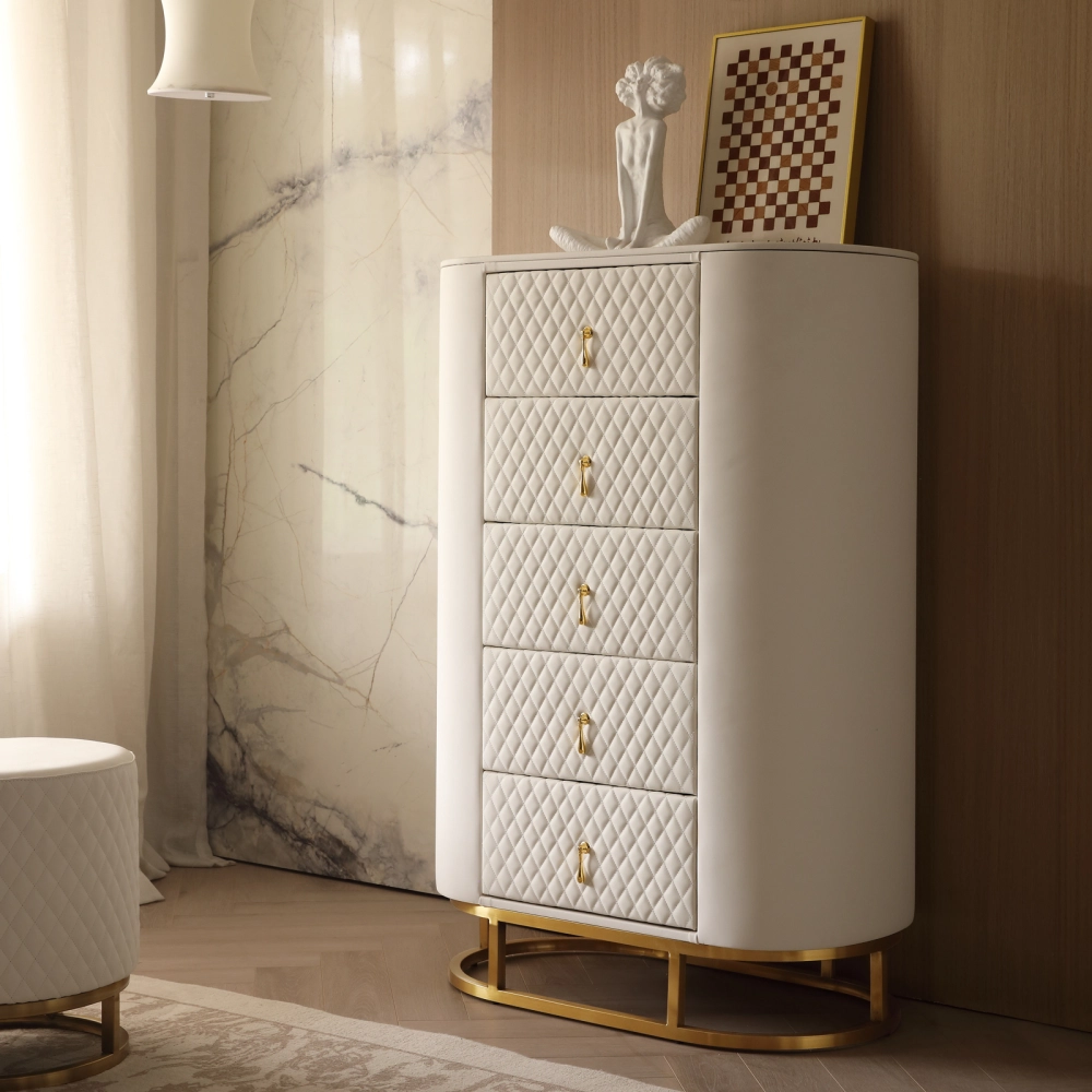 tall dresser white and gold Lake House Tall Dresser main image 1