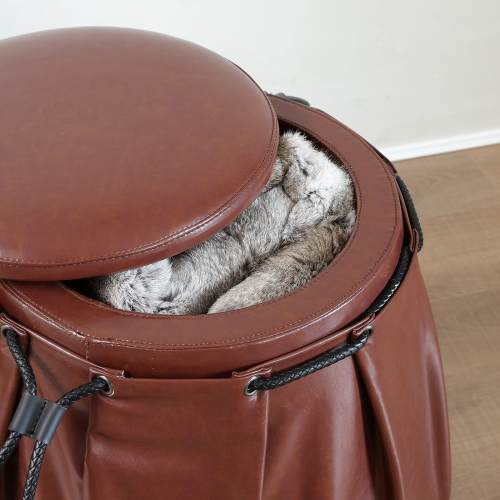 Modern Two-Toned Bathroom Vanity Set with Oval Mirror and Swivel Cabinet