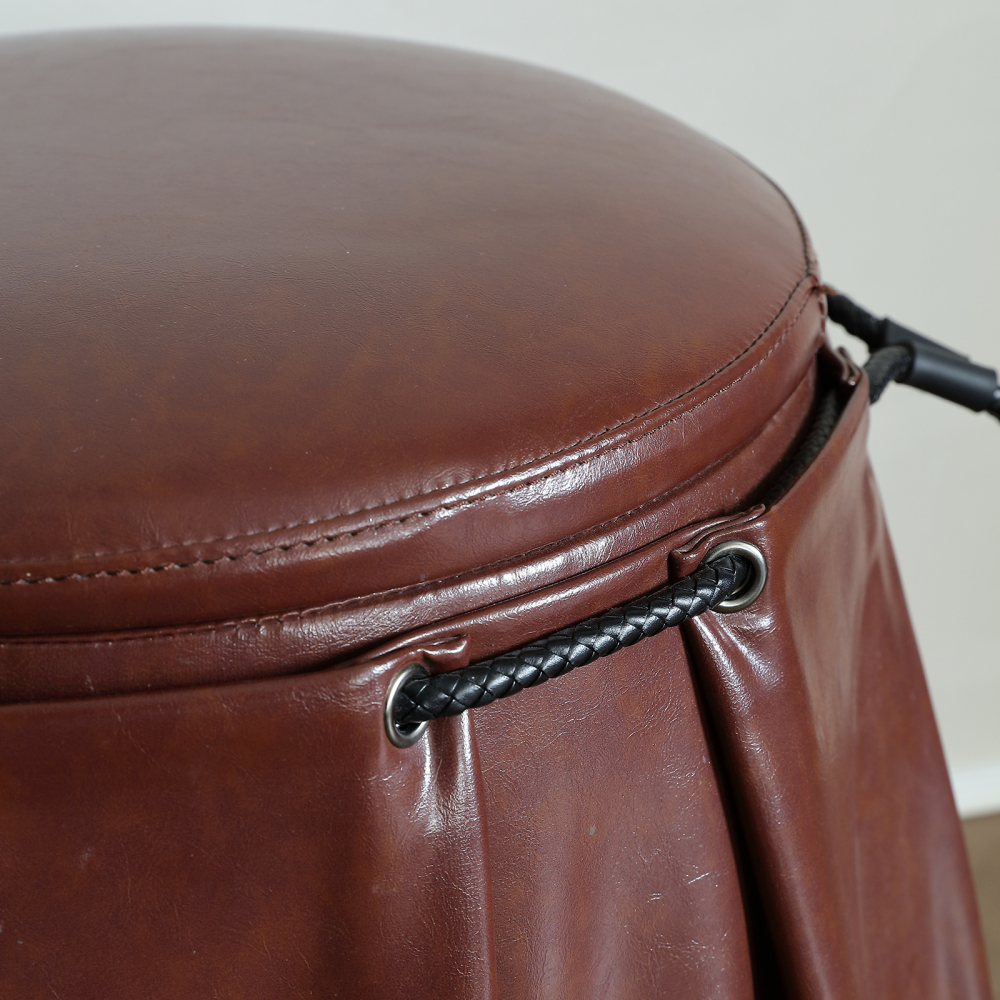Modern Two-Toned Bathroom Vanity Set with Oval Mirror and Swivel Cabinet