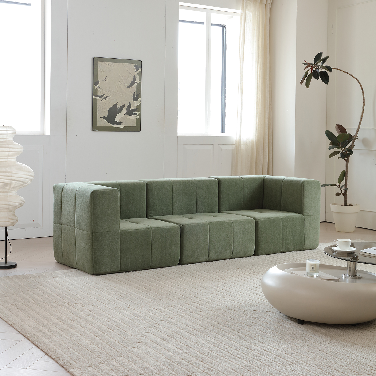 Velvet Sofa in Green