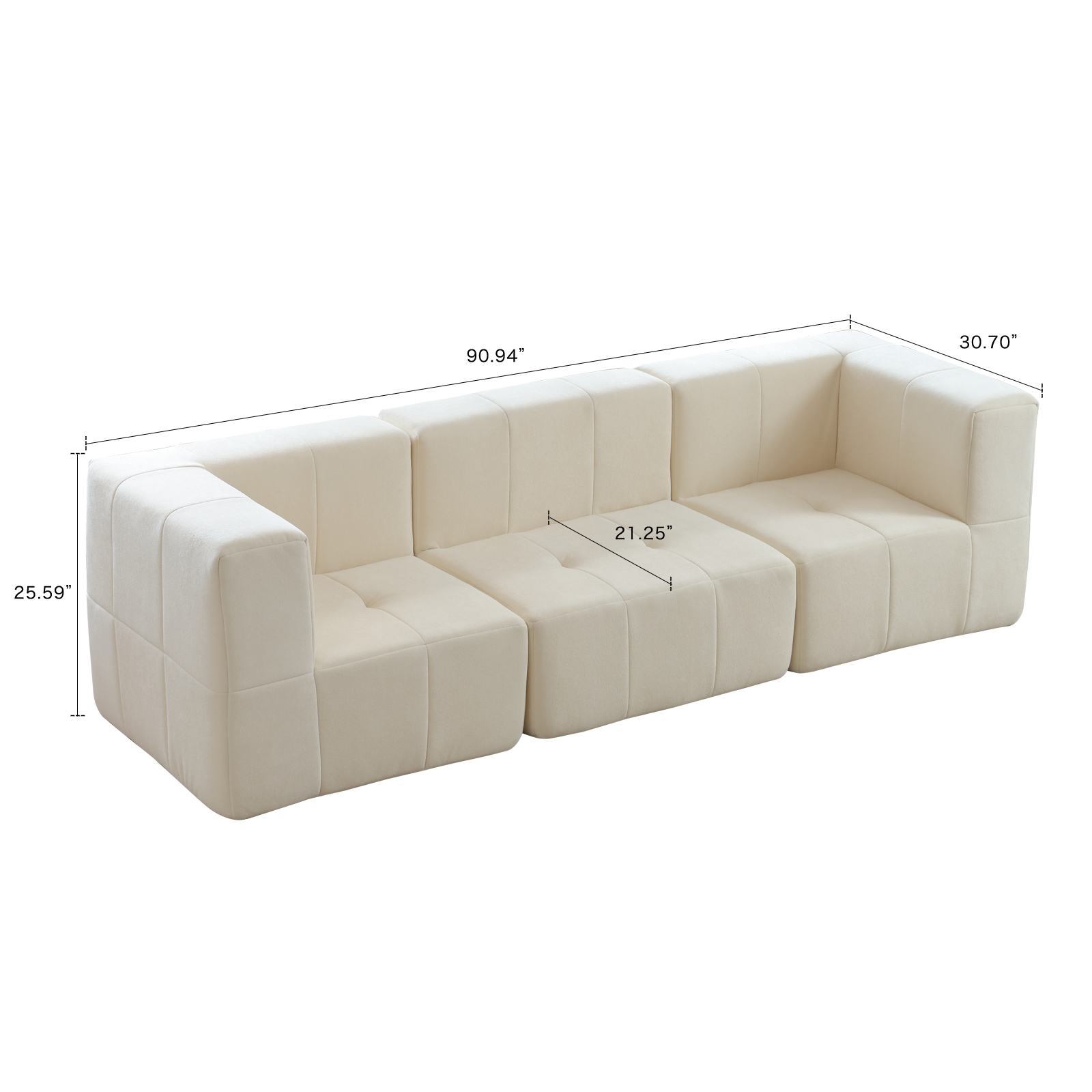 Simple and clean design of a two-seat sofa