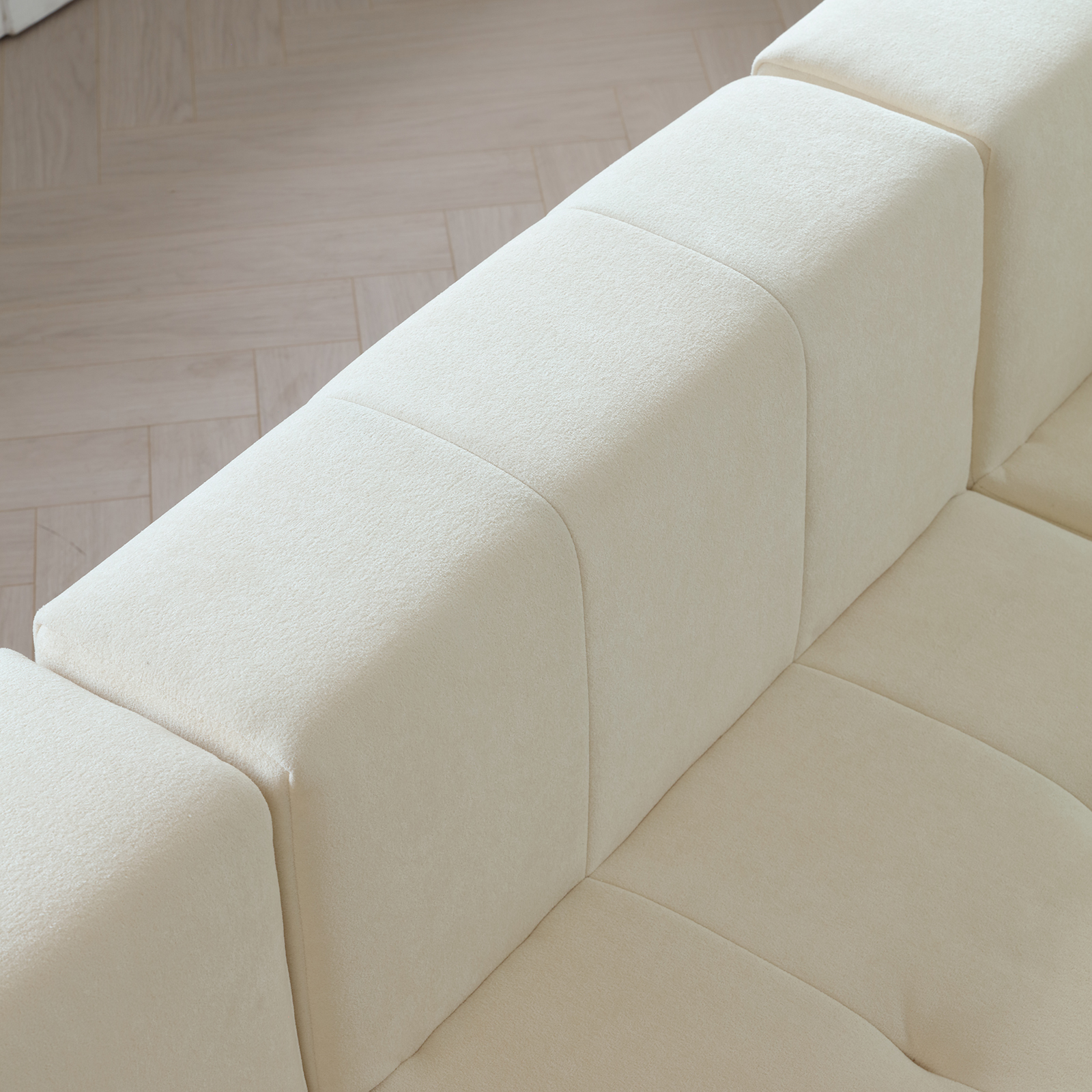 Corner sofa in light-colored fabric enhancing your interior design
