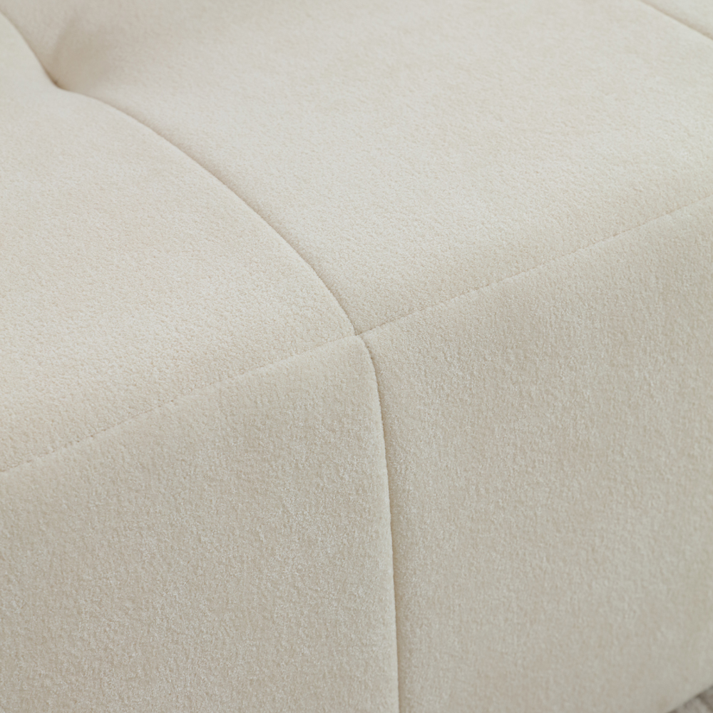 Modular Sectional Sofa Couch Modern Comfy 3-Seat Sofa Couch Straight Lines Sectional Couch for Living Room, Apartment, Studio, Office,Ivory