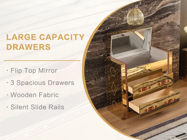 Versatile Vanity with Large Mirror