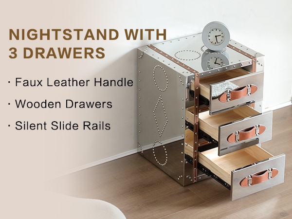 Multi-Tiered Nightstand with Decorative Features