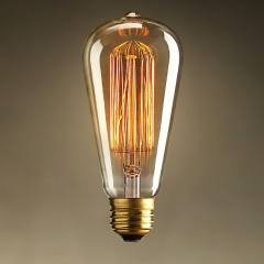 40W E26 Vintage Edison Bulb Classic Design Single Incandescent Light in Brass Finish