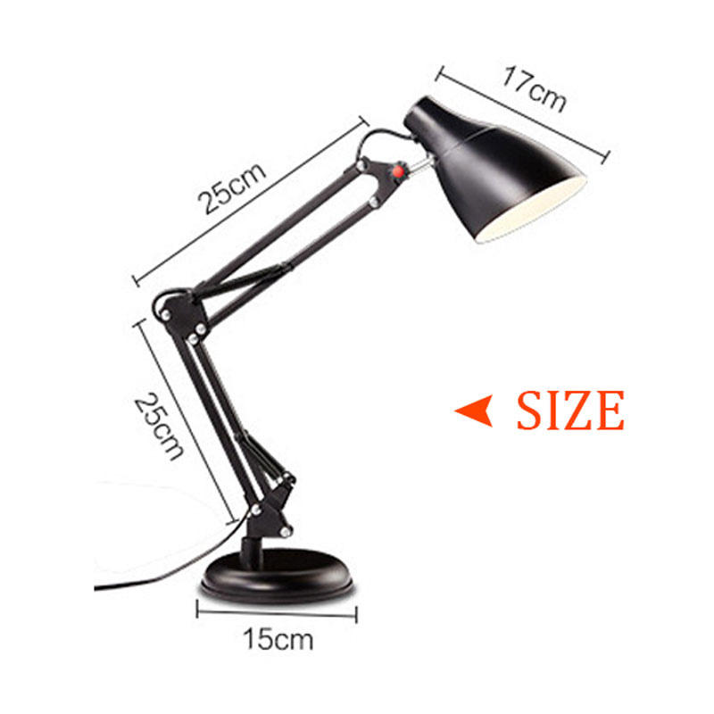 desk lamps reading table lamp bedroom bedside light metal desk light modern table lights night light black white red E27 90-260V