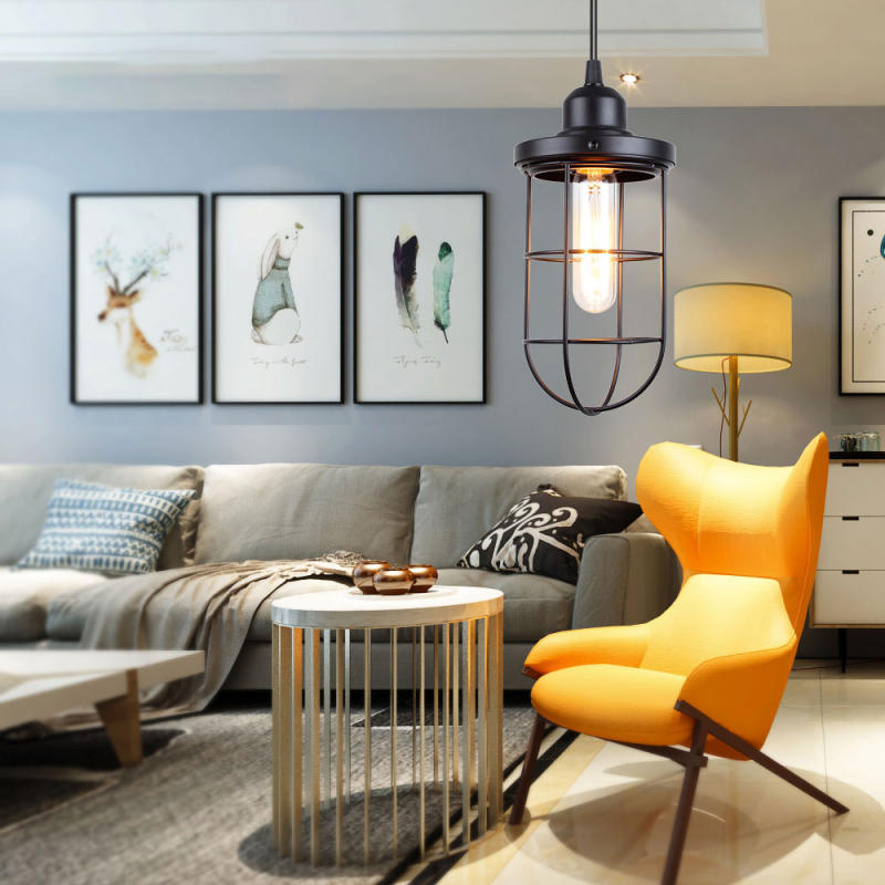 Nordic Vintage Pendant Light Loft Led Lamp Industrial Style Home Lighting Living Room Iron Suspension Luminaires E27 Lampshade