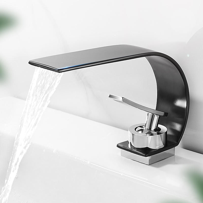 Mooni Chrome Waterfall Bathroom Sink Faucet Single Handle