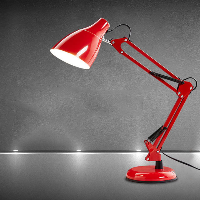 desk lamps reading table lamp bedroom bedside light metal desk light modern table lights night light black white red E27 90-260V