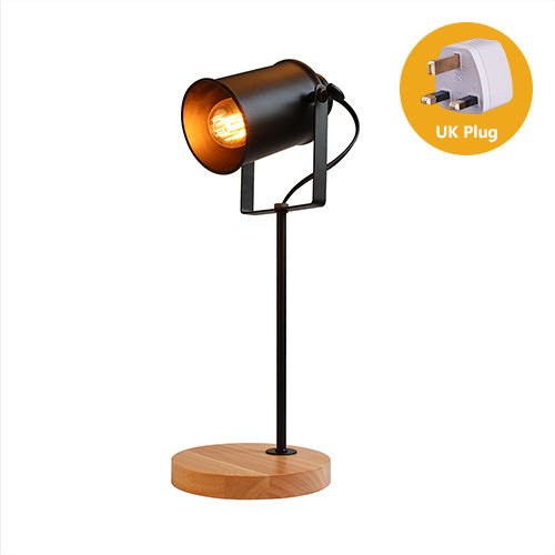 American Table Lamp ASCELINA Vintage Loft Wooden Led Desk Lamp Adjustable Reading Light Office Lamp Home Lighting Decor Stores