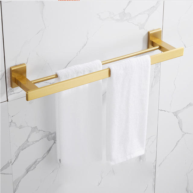 Bathroom Accessories Set Brushed Gold Towel Rack Paper Holder Towel Bar Corner Shelf Toilet Brush holder Hooks Bathroom Hardware