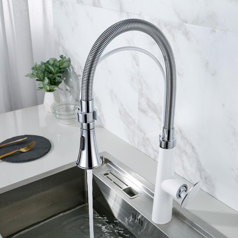 Pull-out kitchen sink faucet 360 degree pull-down rotating sprayer faucet