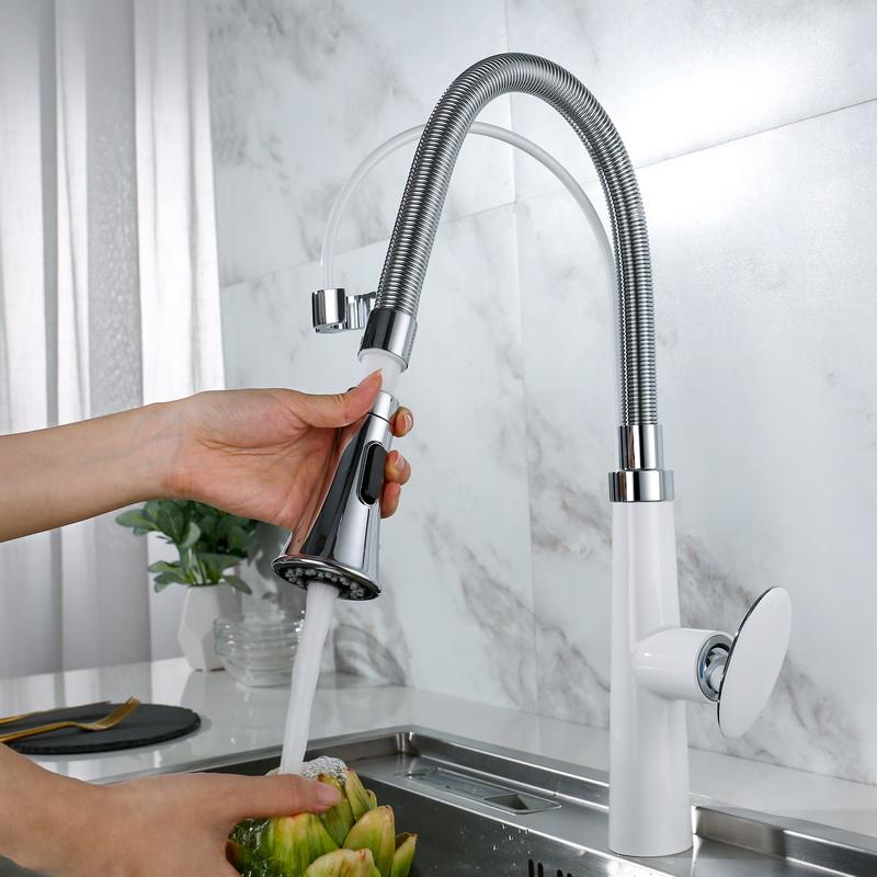 Pull-out kitchen sink faucet 360 degree pull-down rotating sprayer faucet