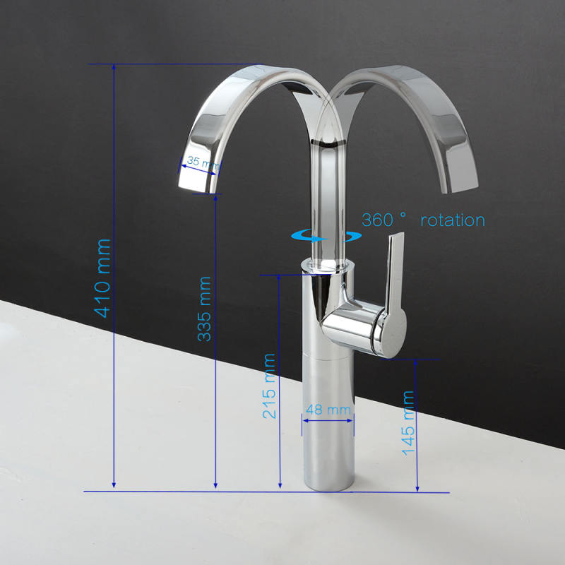 Brass Faucet Chrome/Black Cold And Hot Water Mixer Tap Single Hole Deck Mounted Bathroom/Kitchen Faucet Black/Chrome Plated