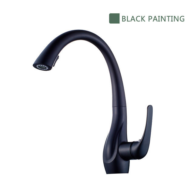 Kitchen Faucet Pull Out Kitchen Faucet Mixer Single Handle 360 Swivel Black Sink Mixer Faucet